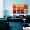 4拼抽象A14 純手繪 油畫 直幅*4 紅褐 暖色系 流彩 裝飾 無框畫 民宿 餐廳 裝潢 室內設計