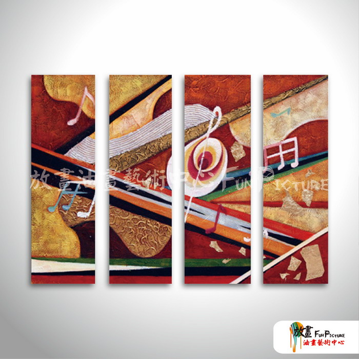 4拼抽象A24 純手繪 油畫 直幅*4 紅褐 暖色系 幾何 裝飾 無框畫 民宿 餐廳 裝潢 室內設計