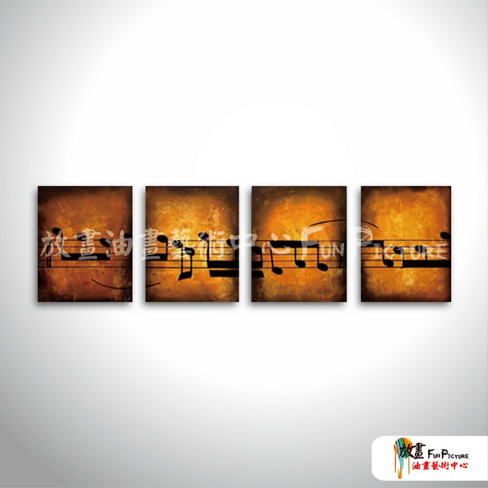 4拼抽象D05 純手繪 油畫 直幅*4 橙褐 暖色系 形象 裝飾 無框畫 民宿 餐廳 裝潢 室內設計