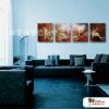 4拼抽象E12 純手繪 油畫 直幅*4 咖啡 中性色系 線條 裝飾 無框畫 民宿 餐廳 裝潢 室內設計