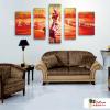 5拼風景A10 純手繪 油畫 直幅*5 紅橙 暖色系 掛畫 造型 無框畫 民宿 餐廳 裝潢 室內設計