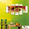 5拼抽象A14 純手繪 油畫 直幅*5 紅褐 暖色系 流彩 造型 無框畫 民宿 餐廳 裝潢 室內設計