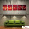 5拼抽象42 純手繪 油畫 直幅*5 紅色 暖色系 流彩 裝飾 無框畫 民宿 餐廳 裝潢 室內設計