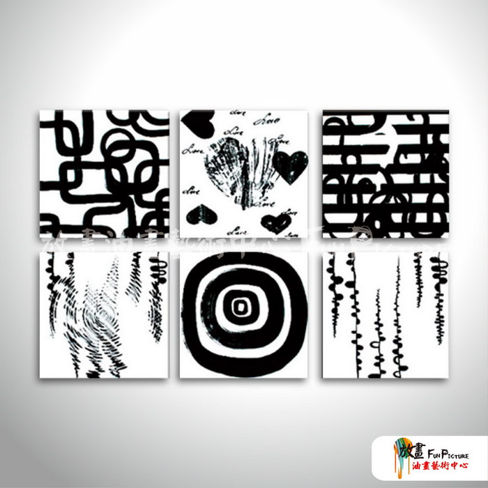 多拼抽象方06 純手繪 油畫 方形 黑白 中性色系 線條 裝飾 畫飾 無框畫 民宿 餐廳 室內設計