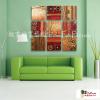 多拼抽象方10 純手繪 油畫 方形 紅褐 暖色系 線條 裝飾 畫飾 無框畫 民宿 餐廳 室內設計