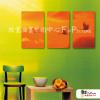 3拼風景B19 純手繪 油畫 直幅*3 黃橙 暖色系 掛畫 裝飾 無框畫 民宿 餐廳 裝潢 室內設計