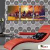 3拼風景H58 純手繪 油畫 直幅*3 紅橙 暖色系 掛畫 裝飾 無框畫 民宿 餐廳 裝潢 室內設計