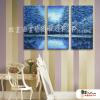 3拼風景H63 純手繪 油畫 直幅*3 藍色 冷色系 掛畫 裝飾 無框畫 民宿 餐廳 裝潢 室內設計