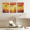 3拼風景K24 純手繪 油畫 直幅*3 黃橙 暖色系 掛畫 裝飾 無框畫 民宿 餐廳 裝潢 室內設計