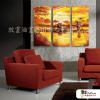 3拼風景S6 純手繪 油畫 直幅*3 黃橙 暖色系 掛畫 裝飾 無框畫 民宿 餐廳 裝潢 室內設計