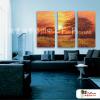 3拼風景S11 純手繪 油畫 直幅*3 黃橙 暖色系 掛畫 裝飾 無框畫 民宿 餐廳 裝潢 室內設計