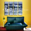 4拼風景大海B35 純手繪 油畫 直幅*4 藍色 冷色系 寫實 掛畫 無框畫 餐廳 裝潢 室內設計