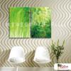 2拼抽象B06 純手繪 油畫 直幅*2 綠色 冷色系 幾何 畫飾 無框畫 民宿 餐廳 裝潢 室內設計