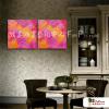 2拼抽象05 純手繪 油畫 方形*2 粉紅 暖色系 裝飾 畫飾 無框畫 民宿 餐廳 裝潢 室內設計