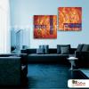 2拼抽象08 純手繪 油畫 方形*2 褐藍 中性色系 造型 畫飾 無框畫 民宿 餐廳 裝潢 室內設計