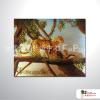金錢豹09 純手繪 油畫 橫幅 褐綠 中性色系 動物 大自然 藝術畫 掛畫 民宿 餐廳 室內設計