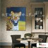 獵豹13 純手繪 油畫 橫幅 褐黑 中性色系 動物 大自然 藝術畫 掛畫 民宿 餐廳 室內設計