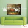 馬A14 純手繪 油畫 橫幅 咖綠 中性色系 動物 大自然 藝術畫 掛畫 民宿 餐廳 裝潢 室內設計