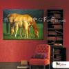 馬A15 純手繪 油畫 橫幅 咖綠 中性色系 動物 大自然 藝術畫 掛畫 民宿 餐廳 裝潢 室內設計