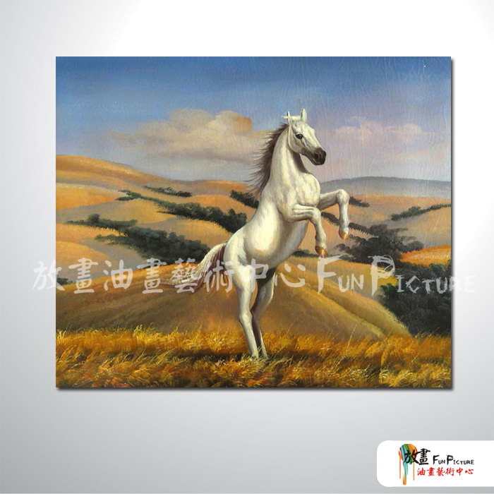 馬A20 純手繪 油畫 橫幅 褐白 中性色系 動物 大自然 藝術畫 掛畫 民宿 餐廳 裝潢 室內設計