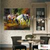 馬A23 純手繪 油畫 橫幅 多彩 中性色系 動物 大自然 藝術畫 掛畫 民宿 餐廳 裝潢 室內設計