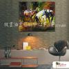 馬A23 純手繪 油畫 橫幅 多彩 中性色系 動物 大自然 藝術畫 掛畫 民宿 餐廳 裝潢 室內設計
