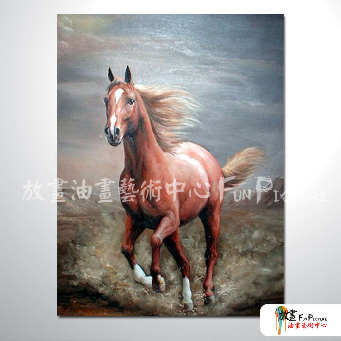 馬A26 純手繪 油畫 直幅 紅灰 中性色系 動物 大自然 藝術畫 掛畫 民宿 餐廳 裝潢 室內設計