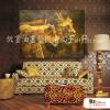 獅子05 純手繪 油畫 橫幅 褐咖 中性色系 動物 大自然 藝術畫 掛畫 民宿 餐廳 裝潢 室內設計