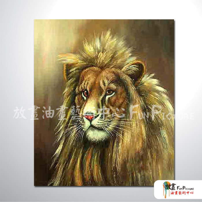 獅子07 純手繪 油畫 直幅 褐咖 中性色系 動物 大自然 藝術畫 掛畫 民宿 餐廳 裝潢 室內設計
