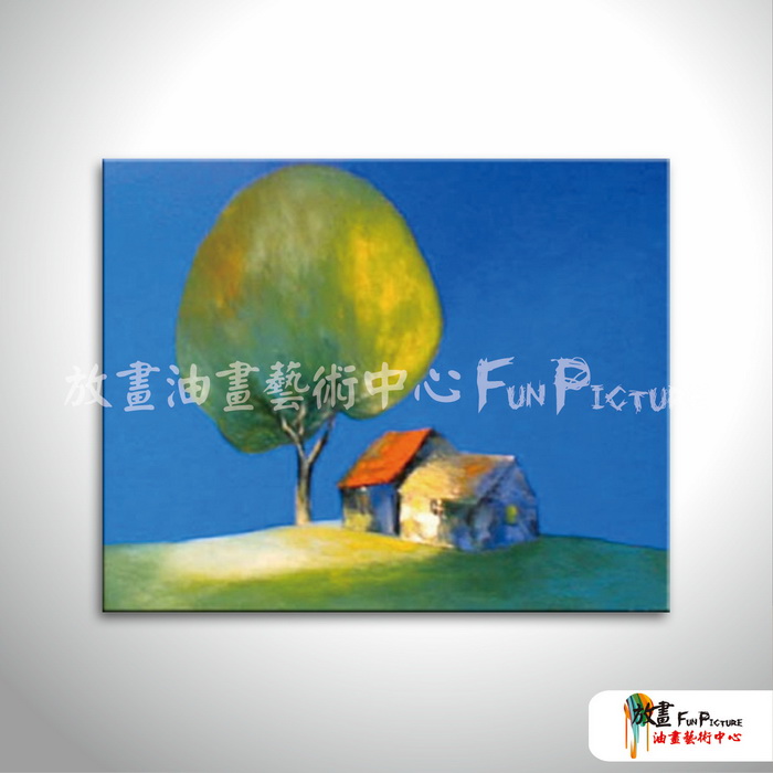 越南景64 純手繪 油畫 橫幅 藍色 冷色系 藝術品 裝飾 無框畫 裝潢 室內設計 客廳掛畫