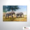 大象10 純手繪 油畫 橫幅 褐綠 中性色系 動物 大自然 藝術畫 掛畫 民宿 餐廳 裝潢 室內設計