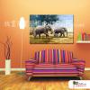 大象10 純手繪 油畫 橫幅 褐綠 中性色系 動物 大自然 藝術畫 掛畫 民宿 餐廳 裝潢 室內設計