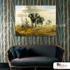 大象14 純手繪 油畫 橫幅 褐綠 中性色系 動物 大自然 藝術畫 掛畫 民宿 餐廳 裝潢 室內設計