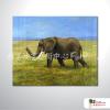 大象17 純手繪 油畫 橫幅 褐綠 中性色系 動物 大自然 藝術畫 掛畫 民宿 餐廳 裝潢 室內設計