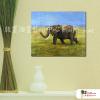 大象17 純手繪 油畫 橫幅 褐綠 中性色系 動物 大自然 藝術畫 掛畫 民宿 餐廳 裝潢 室內設計
