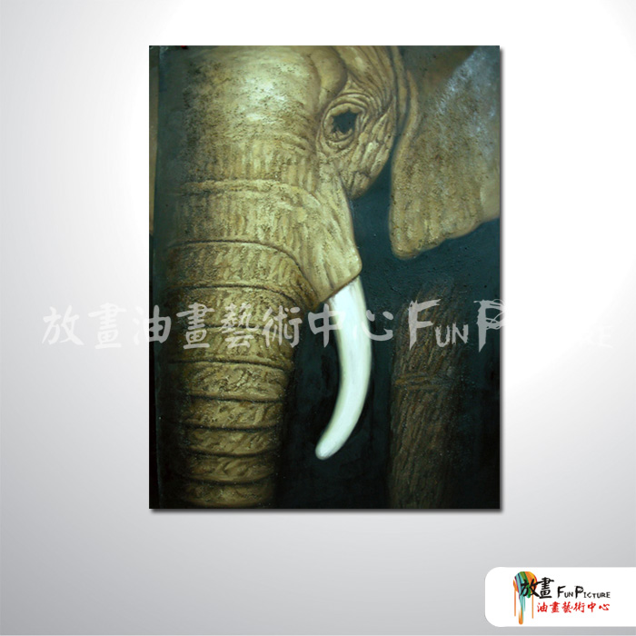 大象24 純手繪 油畫 直幅 褐黑 中性色系 動物 大自然 藝術畫 掛畫 民宿 餐廳 裝潢 室內設計