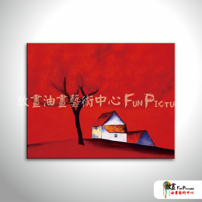 越南景84 純手繪 油畫 橫幅 紅色 暖色系 藝術品 裝飾 無框畫 裝潢 室內設計 客廳掛畫