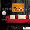 越南景86 純手繪 油畫 橫幅 紅褐 暖色系 藝術品 裝飾 無框畫 裝潢 室內設計 客廳掛畫