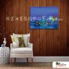 越南景101 純手繪 油畫 橫幅 藍色 冷色系 藝術品 裝飾 無框畫 裝潢 室內設計 客廳掛畫