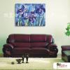 花卉F25 純手繪 油畫 橫幅 籃紫 冷色系 藝術品 裝飾 畫飾 無框畫 民宿 餐廳 裝潢 室內設計