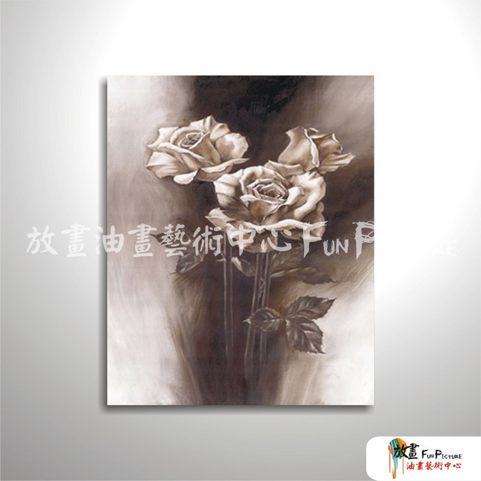 寫實玫瑰B40 純手繪 油畫 直幅 灰黑 中性色系 藝術品 裝飾 無框畫 民宿 餐廳 裝潢 室內設計