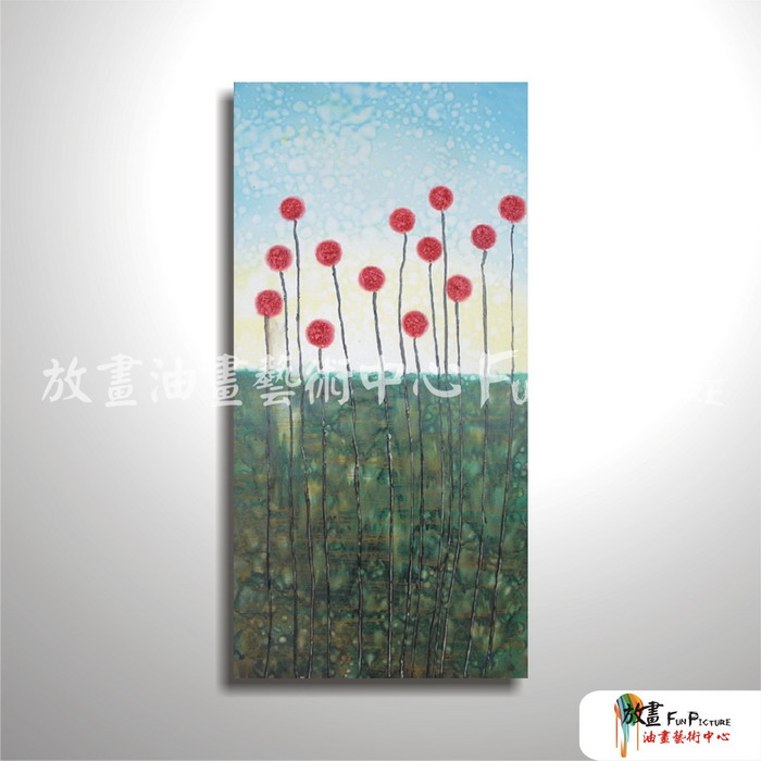 花卉53 純手繪 油畫 直幅 藍綠 冷色系 藝術品 裝飾 畫飾 無框畫 民宿 餐廳 裝潢 室內設計