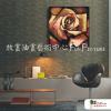 玫瑰01 純手繪 油畫 方形 褐咖 中性色系 藝術品 裝飾 畫飾 無框畫 民宿 餐廳 裝潢 室內設計
