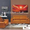 浪漫風景08 純手繪 油畫 橫幅 紅橙 暖色系 藝術品 裝飾 無框畫 裝潢 室內設計 客廳掛畫