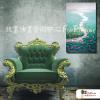 荷塘之夏2 純手繪 油畫 直幅 灰綠 中性色系 藝術品 裝飾 無框畫 裝潢 室內設計 客廳掛畫