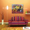 印象向日葵22 純手繪 油畫 橫幅 紅黃 暖色系 印象 掛畫 無框畫 民宿 室內設計 居家佈置