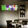 3拼抽象90 純手繪 油畫 方形*3 綠紫 冷色系 色塊 裝飾 無框畫 民宿 餐廳 裝潢 室內設計