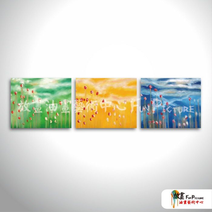 3拼抽象123 純手繪 油畫 橫幅*3 綠黃藍 冷色系 形象 裝飾 無框畫 民宿 餐廳 裝潢 實拍影片