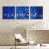 3拼抽象127 純手繪 油畫 方形*3 藍色 冷色系 線條 裝飾 無框畫 民宿 餐廳 裝潢 室內設計