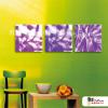 3拼抽象150 純手繪 油畫 方形*3 紫色 冷色系 形象 裝飾 無框畫 民宿 餐廳 裝潢 室內設計